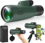 Zoom Monokulars Teleskop, Hochleistungs Monokulars Teleskop für Smartphone mit Stativ, HD Monokulars für Erwachsene, größere Vision Monokulare für Wandern Jagd Stargazing Vogelbeobachtung (Green)