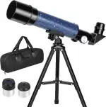 Teleskop 50mm Blende 360mm Fokuslänge für Astronomie Anfänger, Refraktor Reise Teleskop mit Tischstativ verpackt in Einer Tragetasche