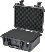 HMF ODK100 Outdoor-Fotokoffer, Transportkoffer mit Rasterschaumstoff | 34 x 29,5 x 15,5 cm