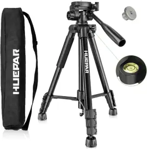 Huepar Professionelles Baustativ für Laser und Kameras, 146 cm verstellbar für H