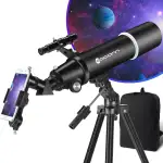 Teleskope für Erwachsene Astronomie, 80mm Blende 600mm Refraktorteleskop für Kinder & Anfänger, Kompaktes und tragbares Reiseteleskop mit Rucksack