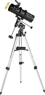 Bresser Spiegelteleskop Pluto EQ 114/500 für Jung und Alt mit Smartphone Kamera Adapter inklusive Stativ und umfangreichem Zubehör