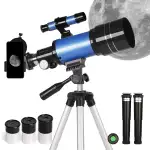 ESAKO Teleskop für Kinder & Einsteiger, 70mm Blende Tragbares Teleskop Astronomisches Linsenteleskop mit Ausziehbarem Stativ, Telefonhalterung, Mondfilter