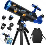 Dianfan Teleskop, Teleskop für Erwachsene Astronomie, 80mm Blende Teleskope für Kinder & Anfänger, Kompaktes und Tragbares ReiseTeleskop mit Rucksack, Telefon Adapter und Aufkleber