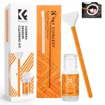 K&F CONCEPT Sensor Reinigungsset mit 6pcs Mikrofaser Swabs 24mm für Vollformat-Kameras und 20ml Flüssig-Reiniger Reinigungs Kit für DSLR Kamera Objektive Filter