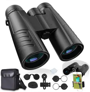 Fernglas 12x42, ferngläser für Erwachsene mit Heller und sauberer Sicht,BAK4 HD 