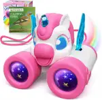 Einhorn Fernglas Kinder mit Vogelbuch, Einhorn Geschenke für Mädchen 3-9 Jahre Kinderfernglas Outdoor Garten Spielzeug Spiele, Kinder Spielzeug ab 3 4 5 6 7 8 9 Jahre Mädchen Geburtstag Geschenke