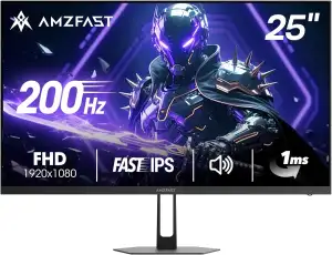 Amzfast Gaming Monitor 25 Zoll - 200Hz Fast IPS, FHD 1920x1080, 1ms MPRT, 124% s