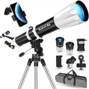 Teleskop, 90mm Öffnung 900mm Refraktor Teleskop Astronomie für Erwachsene, 36X-2
