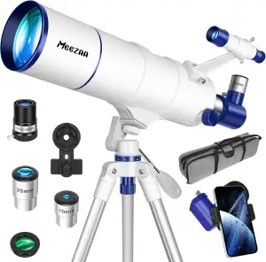 MEEZAA Teleskop, Teleskop Astronomie Profi für Erwachsene, 90mm Öffnung 550mm As