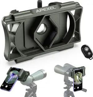 APEXEL Aktualisierung Universal Handy Adapter mit Fernauslöser,360°Drehung Kompatibel mit Ferngla...