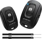 ATUMTEK Kameraselbstauslöser für iPhone und Android-Smartphones (2er-Pack), Drahtlose Fernbedienung für Fotos und Videos (Bluetooth 5.2), mit Handgelenkschlaufe, Schwarz