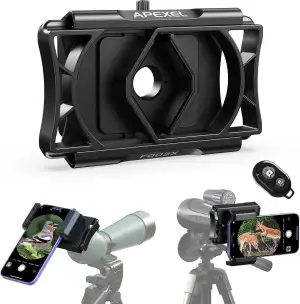 APEXEL Aktualisierung Universal Handy Adapter mit Fernauslöser,360°Drehung Kompa