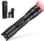 DARKBEAM Rotlicht Taschenlampe Rot Licht Aufladbar Stufenlos Dimmbar, LED Rotes Hohe Lumen Rotlichtlampe für Jagd, Camping, Beobachtung, Astronomie, Angeln, Rettung, Sternguckerei, verdeckte Aktion