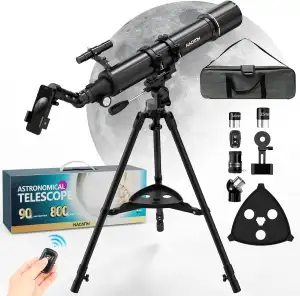 Astronomie Teleskop für Erwachsene & Anfänger - 90mm Öffnung 800mm Refraktor mit