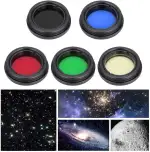 Aluminium Okularlinsen Filter-Set, Professionelle Optische Linsen Farb Filter für 1,25 Zoll/31,7mm Teleskop Zubehör für Mondnebel Planet Sun