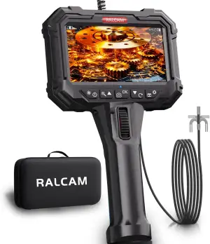 Ralcam Endoskopkamera mit Licht, Endoscope Camera mit 210° beweglichem Kopf, 5" 