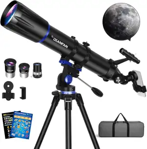 Dianfan Teleskop,90 mm Öffnung 800 mm Profi Teleskop Astronomie für Erwachsene, 