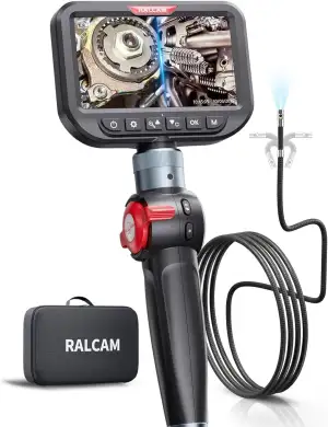 Ralcam Endoskopkamera mit Licht, Endoscope Camera mit 180° beweglichem Kopf, 6,5