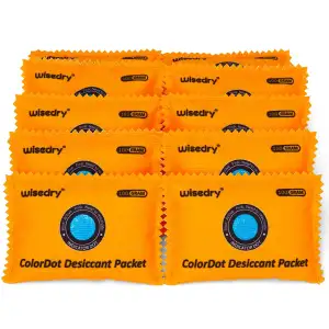 wisedry 100g x 10 Wiederaufladbare Trockenmittelpakete, farblich anzeigende Sili