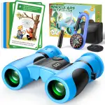 Fernglas für Kinder 8X21 mit Lupe & Kompass & Entdeckerkarten - Outdoor Schatzsuche Spielzeug & Spiele ab 3-10 Jahre - Gartenspielzeug Outdoor Spiele für Kinder, Natur Entdecker Set - Geschenk Junge
