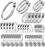 70 Stück Schlauchschellen Edelstahl 304, Einstellbare (6-127mm) Schlauchschelle Set, Rohrschellen...