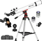 MEEZAA Teleskop, Teleskop Astronomie Erwachsene Profi, 70mm Blende 700mm Refraktor Teleskope für Kinder und Anfänger, Tragbare Reiseteleskope mit Edelstahl-Stativ, Handyhalterung und Tragetasche