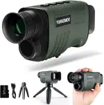 Nachtsicht Monokular Digital Infrarot Monokular Teleskop für 100% Dunkelheit mit 8X Zoom 2000mAh Wiederaufladbarer Akku Upgrade Stativ 32GB SD Karte & Kartenleser, für Erwachsene Jagd Camping Grün