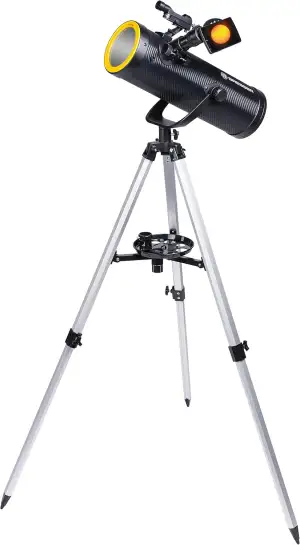 Bresser Teleskop Solarix 114/500 mit Smartphone Kamera Adapter und Sonnenfilter 