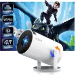 [2025 Upgraded & Android 11.0] Mini Beamer Native 720P HD, unterstützt 4K 1080P, Xgody Gimbal 3 new Tragbarer Projektor 12000 Lumen, WiFi 6, Bluetooth, Auto Keystone, Videoprojektor für Heimkino(weiß)