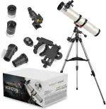 Omegon Teleskop Horizon CR N 114/900 EQ-1 Neo | parabolischer Hauptspiegel l für Deep-Sky | EQ-1 Neo Montierung | Crayford-Okularauszug | für Einsteiger & Fortgeschrittene | inkl. Zubehör