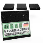 Schwingungsdämpfer Waschmaschine Unterlage 4 St Antivibrationsmatte Trockner - 9x9 x 1,5 cm recyceltes Gummigranulat Made in Germany