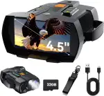 Nachtsichtgerät Jagd 4K: 4,5" großer Bildschirm Fernglas Nachtsichtgeräte für Camping - Infrarot Kamera - Elektronische Geschenke für/Väter/Männer - Wiederaufladbare Fernglas mit Nachtsicht