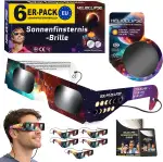 Helioclipse - 6x Sonnenfinsternis brille CE zertifiziert EN ISO 12312-2 - Solar Eclipse Glasses f...