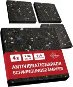 LouMaxx Antirutschmatte Waschmaschine 4er Set 9cm x 9cm - Gummimatte – 1 cm dicke und rutschfeste...