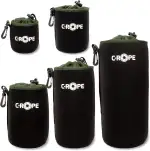 C-Rope Neopren Objektivbeutel mit Fleece-Fütterung, Objektivköcher für Objektive und Kamerazubehör, (5er Set), Größe XS, S, M, L, XL