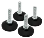 Design61 4X Verstellschraube Justierschraube Ø 38 mm mit verzinkter Stellschraube M8 x 30mm (Fuß drehbar)