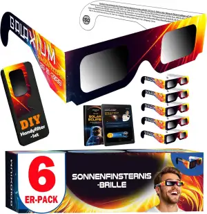 Galaxium 6/12er-Pack Sonnenfinsternisbrillen – AAS-geprüft 2026 – Für die direkt