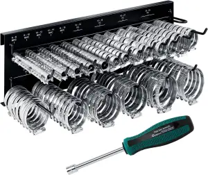 GRAFT Schlauchschellen Wandhalter Set | 227 Stück | Inklusive Halterung und Schr