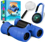 Fernglas für Kinder - Optimales Geschenk für Jungen und Mädchen - Starke Vergrößerung 8X21 – Umfangreiches Set inklusive Lupe & Kompass – Spielzeug für Kinder 3-12 Jahre