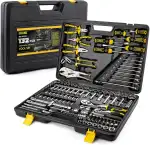 DOWELL Werkzeugsatz 132 Stück, Professional Auto Mechanics Hand Tool Kit, All-in-One für Auto-, Motorrad-, Motor- und Garagereparaturen mit Steckdosen