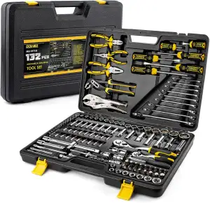 DOWELL Werkzeugsatz 132 Stück, Professional Auto Mechanics Hand Tool Kit, All-in