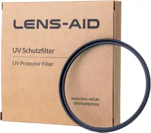 Lens-Aid UV Filter 62mm - Objektivfilter mit Schott Glas B270 – Ultraviolett Sch