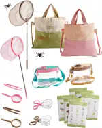 ROBUD Dual Kids Outdoor-Entdecker-Set, 20-teiliges Insektenfang-Abenteuer-Set mit Schmetterlingsn...
