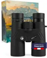 HD Fernglas 10x42 leistungsstark & IPX7-wasserdicht - Outdoorfernglas stufenlos einstellbar für Wandern, Reise, Jagd & Vogelbeobachtung - Robuster Feldstecher für Erwachsene & Jugendliche