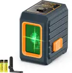 Laser Wasserwaage, CIGMAN Grüner Kreuzlinienlaser Selbstnivellierend Linienlaser, 30m Arbeitsreichweite, 360° Umschaltbar Vertikale/Horizontale Laser IP54 Wasserschutz inkl. 2*AA Batterien, CM-G01