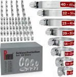 Phorin® 60x Schlauchschellen Set - 8 Größen von 8-60 mm - Extra starke Rohrschellen & Schlauchkle...