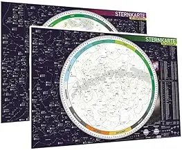 Sternkarten-Set (Nord- und Südhimmel): Zwei große Sternkarten des Nord- bzw. Süd
