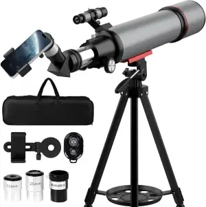 Aurosports Astronomie Teleskop Erwachsene - 90mm Aperture 600mm Refraktor Telesk