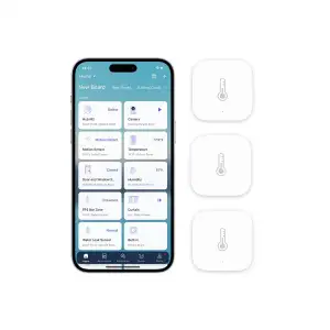 Aqara Zigbee Temperatursensor Luftfeuchtigkeitsmesser 3er-Pack, Thermometer Hygr